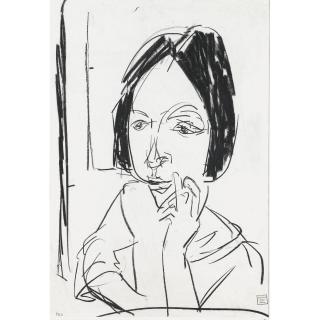 Albert Müller - Frauenbildnis Portrait Of A Woman