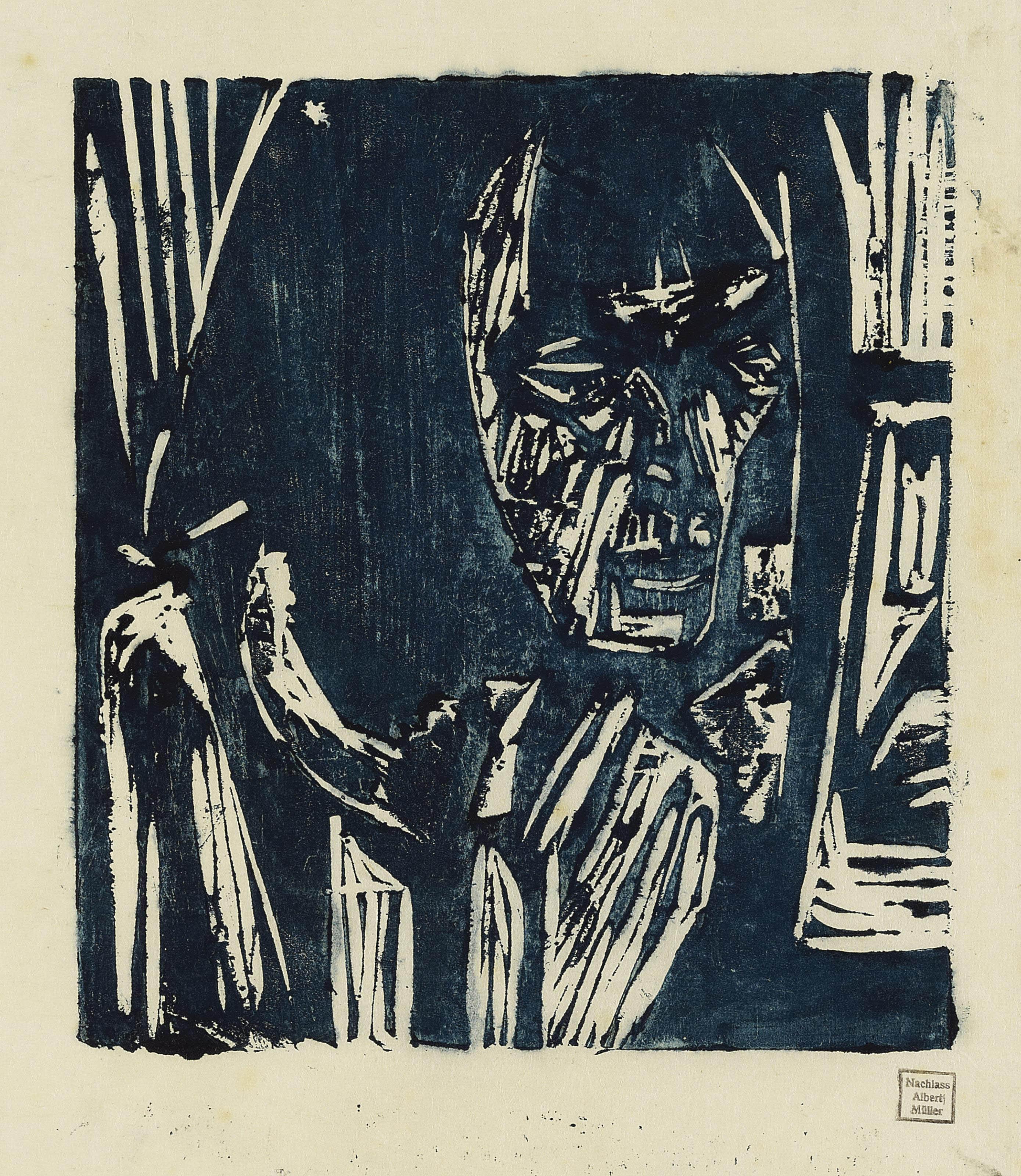 Albert Müller - Portrait Anna I - Mädchen am Fenster, 1924