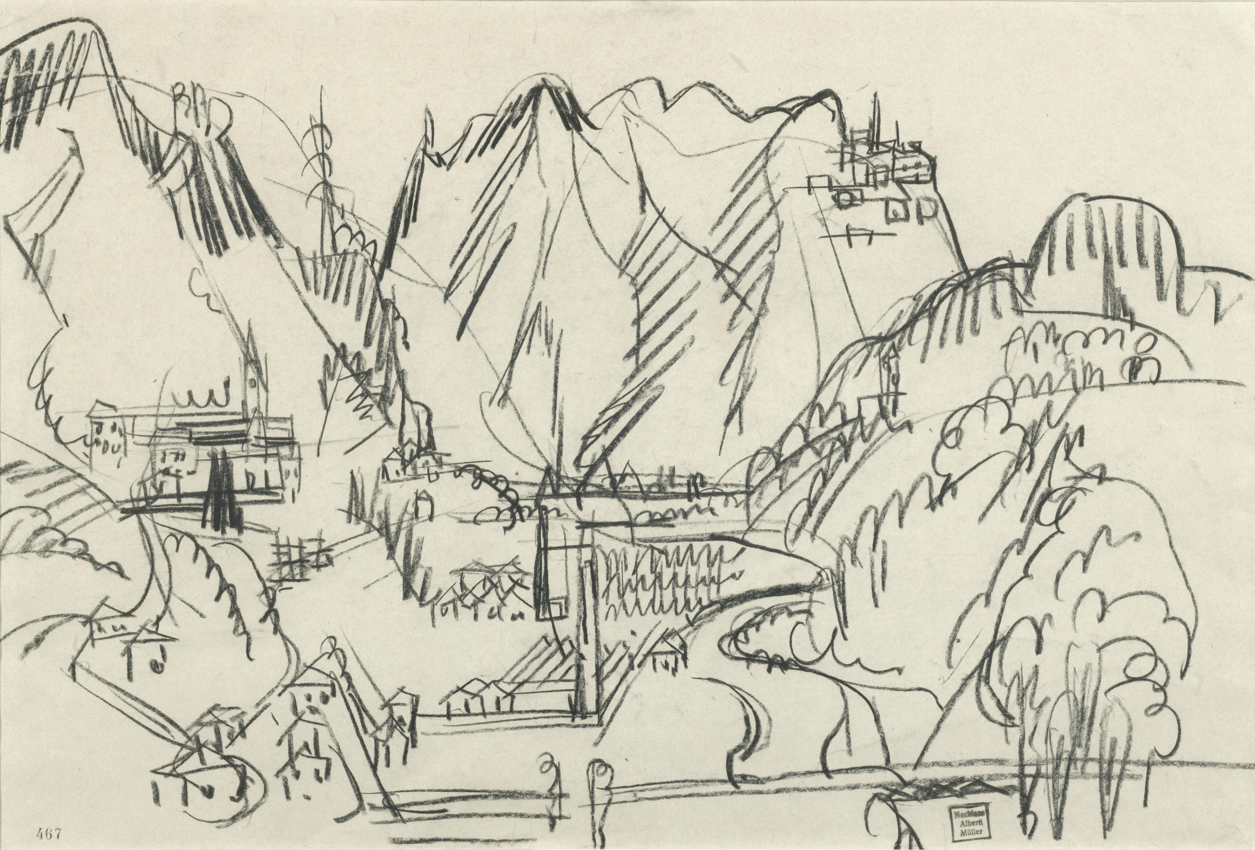 Albert Müller - Tessiner Landschaft Landscape In Ticino