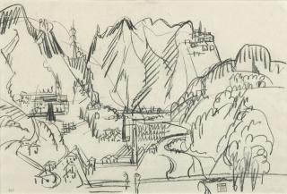 Albert Müller - Tessiner Landschaft Landscape In Ticino