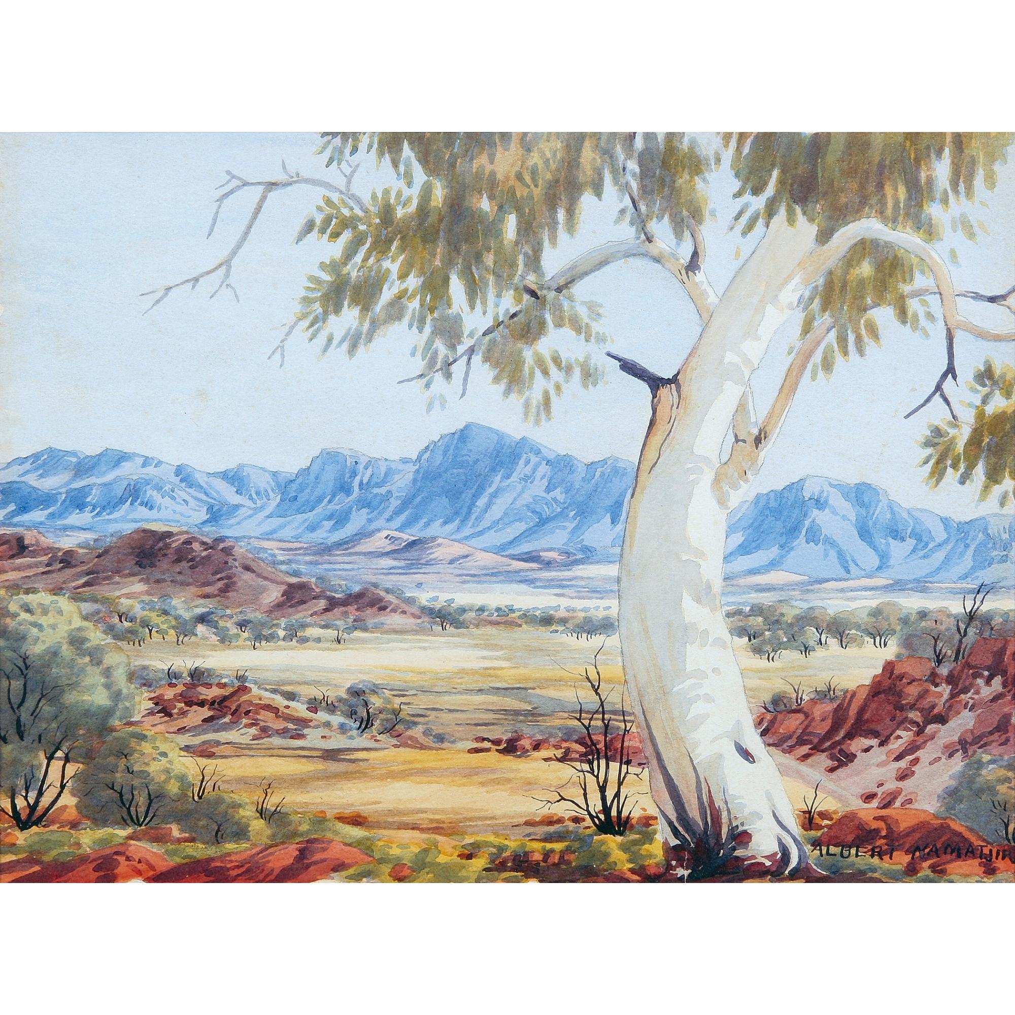 Albert Namatjira - Australian Ghost Gum, Macdonnell Ranges