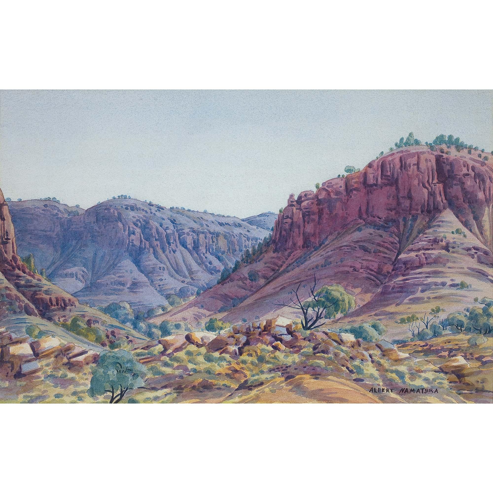 Albert Namatjira - Australian Macdonnell Ranges Landscape