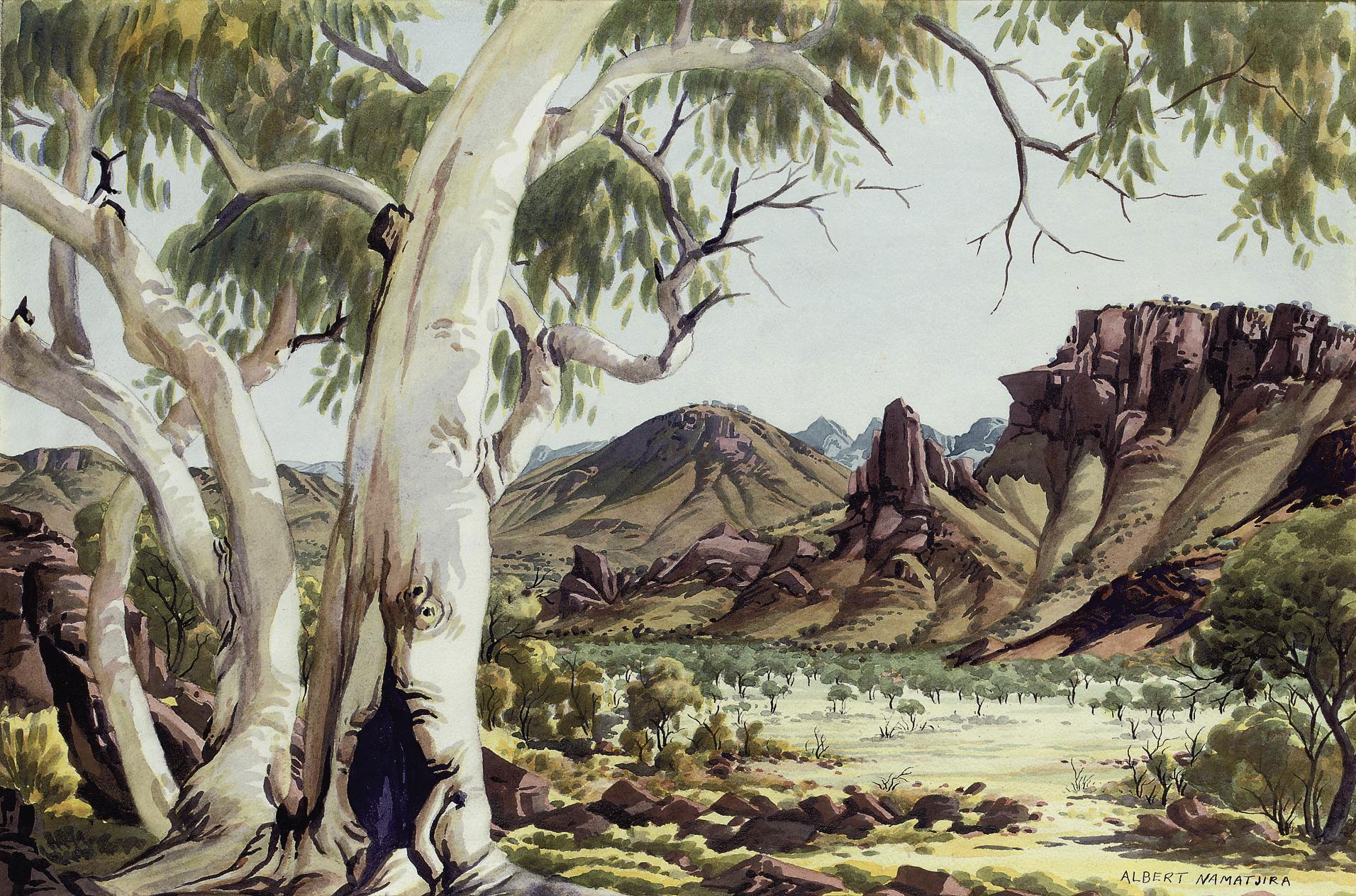 Albert Namatjira - The Valley, Macdonnell Ranges, NT