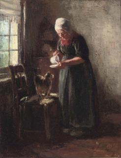 Albert Neuhuys - A Saucer of Milk