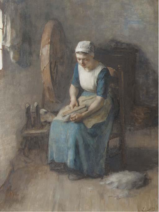 Albert Neuhuys - Combing the wool