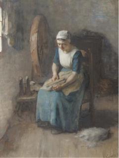 Albert Neuhuys - Combing the wool
