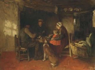 Albert Neuhuys - Familie Aan De Maaltijd: A Family Meal