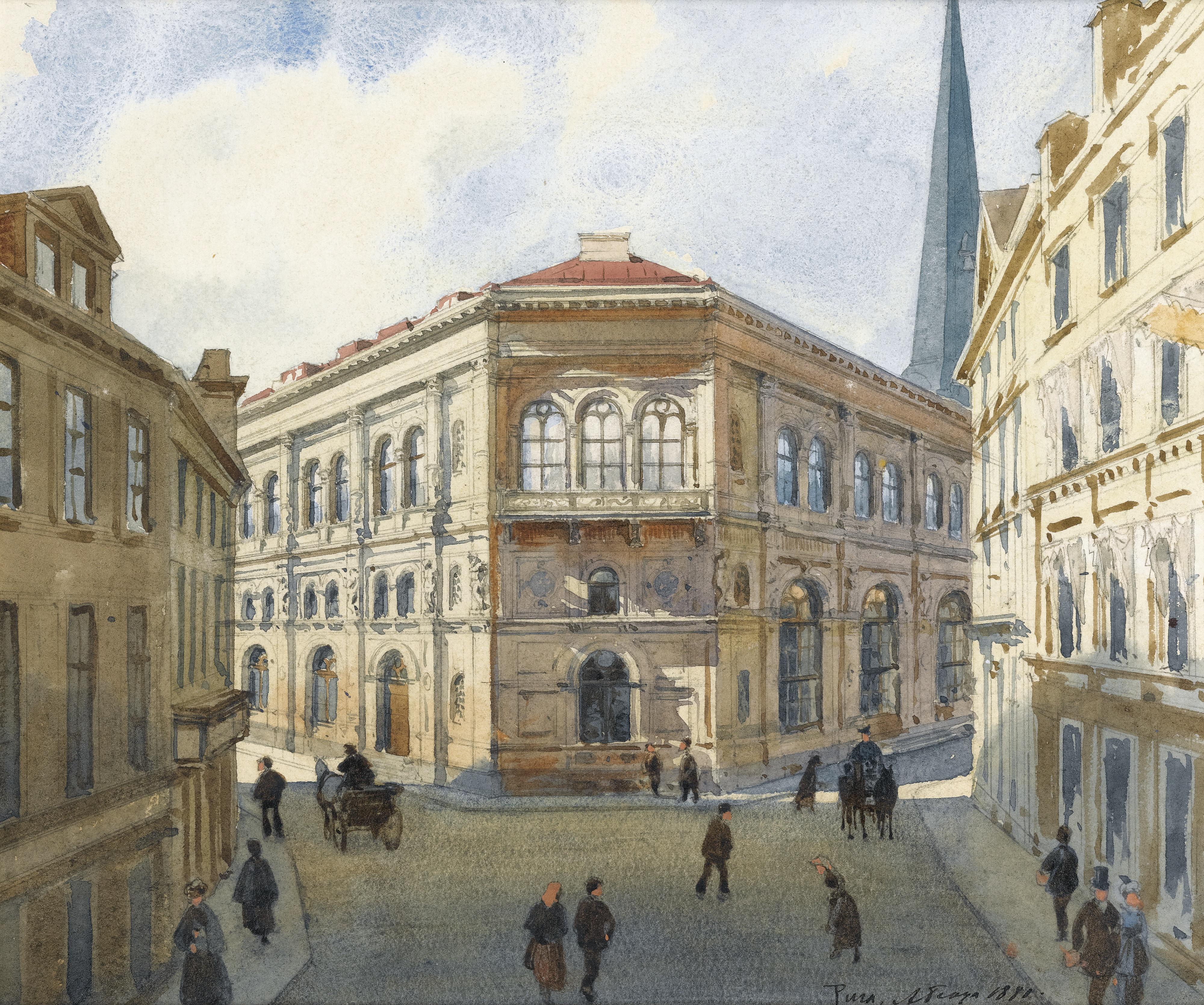 Albert Nikolaevich Benois - View Of The Riga Stock Exchange
