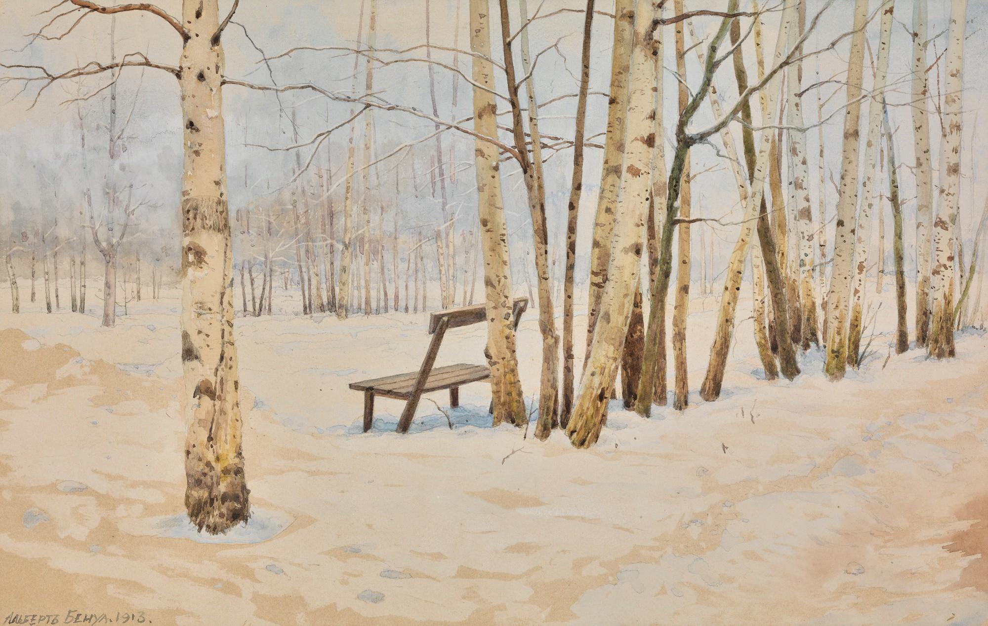 Albert Nikolaevich Benois - Winter Landscape With Birches