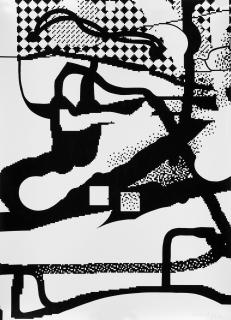 Albert Oehlen - Composizione Nero/Bianco