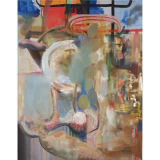 Albert Oehlen - Schuhe, Kleidung, Tonbehälter (Earthen Bowl And Blue Shoes)