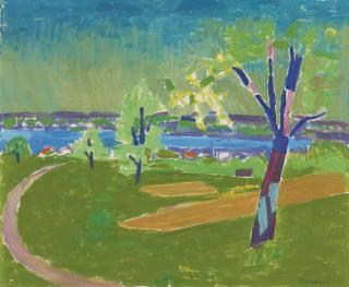 Albert Pfister - Frühlingslandschaft Über Dem Zürichsee (Erlenbach)