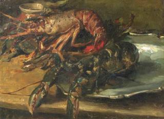 Albert Roelofs - Lobsters on a silver plate