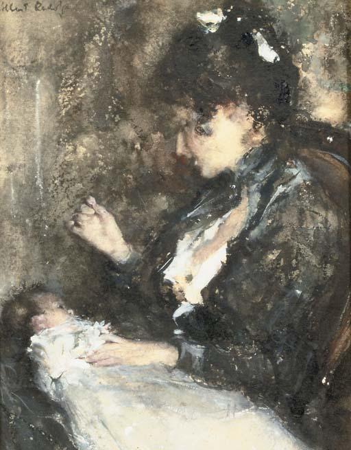 Albert Roelofs - Moedervreugd: Tjieke with her first-born baby Albertine