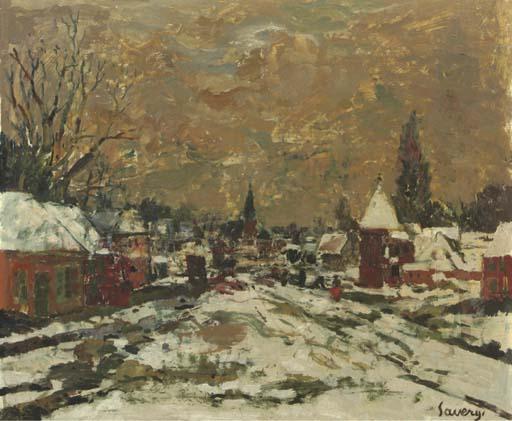Albert Saverys - A Village In Winter