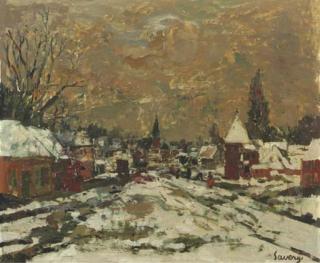 Albert Saverys - A Village In Winter