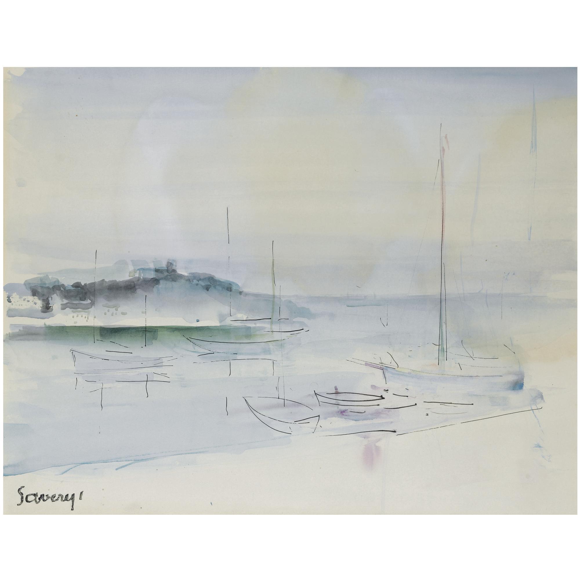 Albert Saverys - Belgian Landschap Aan Het Water