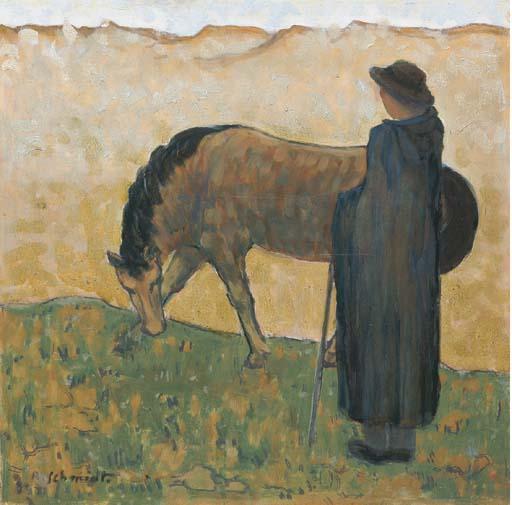Albert Schmidt - Hirte mit Pferd
