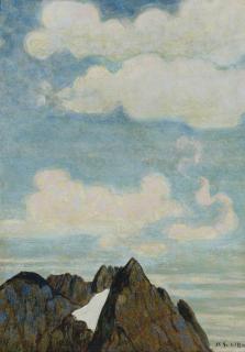 Albert Schmidt - Montagne aux nuages blancs, um 1916
