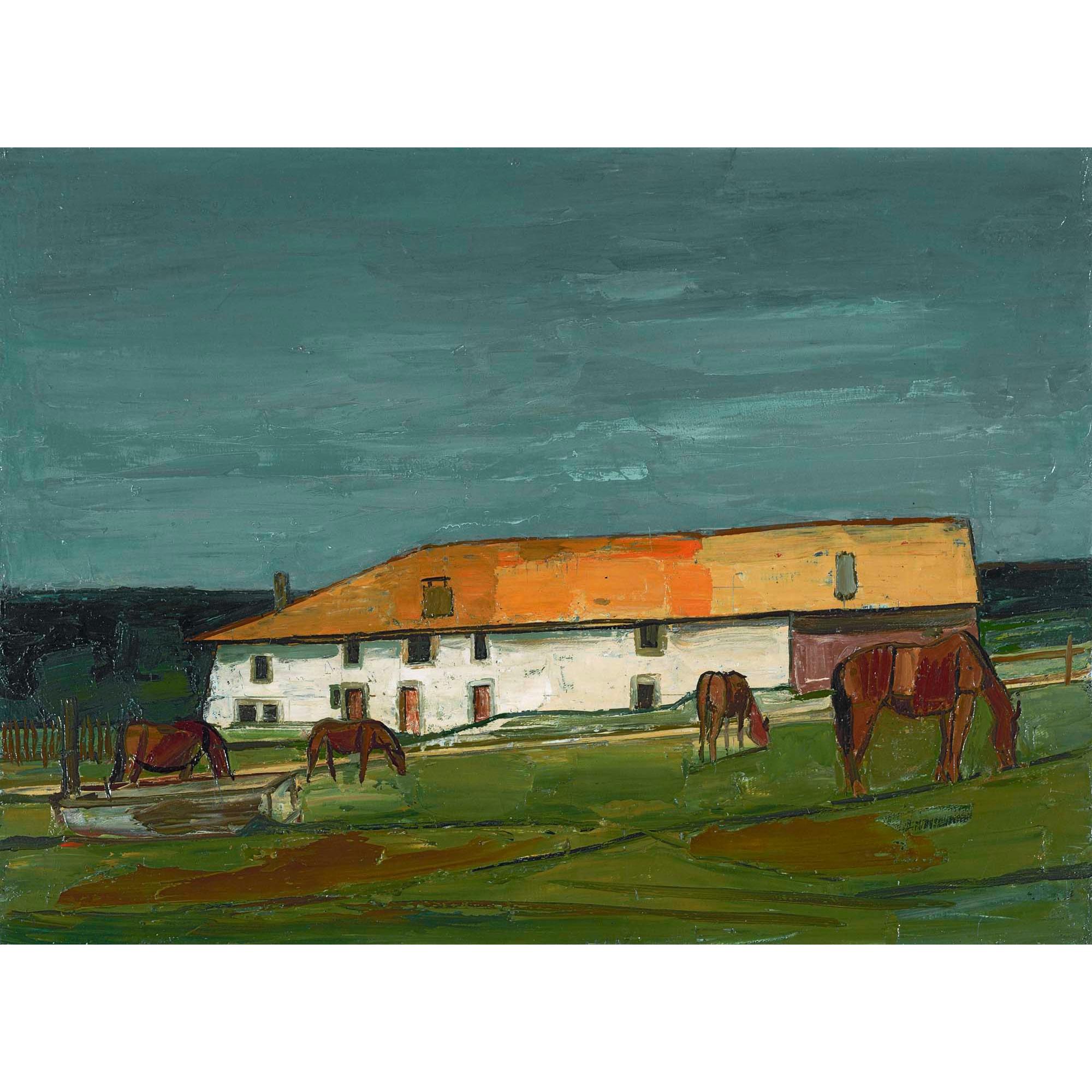 Albert Schnyder - Chevaux Devant La Ferme, 1961 Horses In Front Of The Farmstead, 1961
