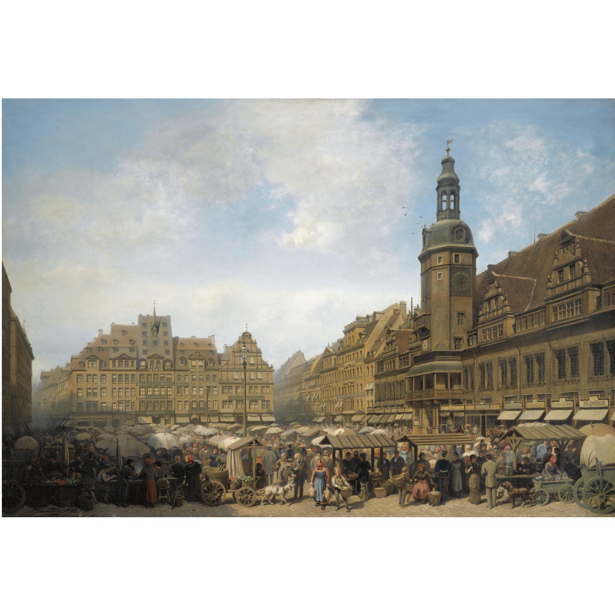 Albert Schwendy - German der Marktplatz, Leipzig (The Market Square, Leipzig)