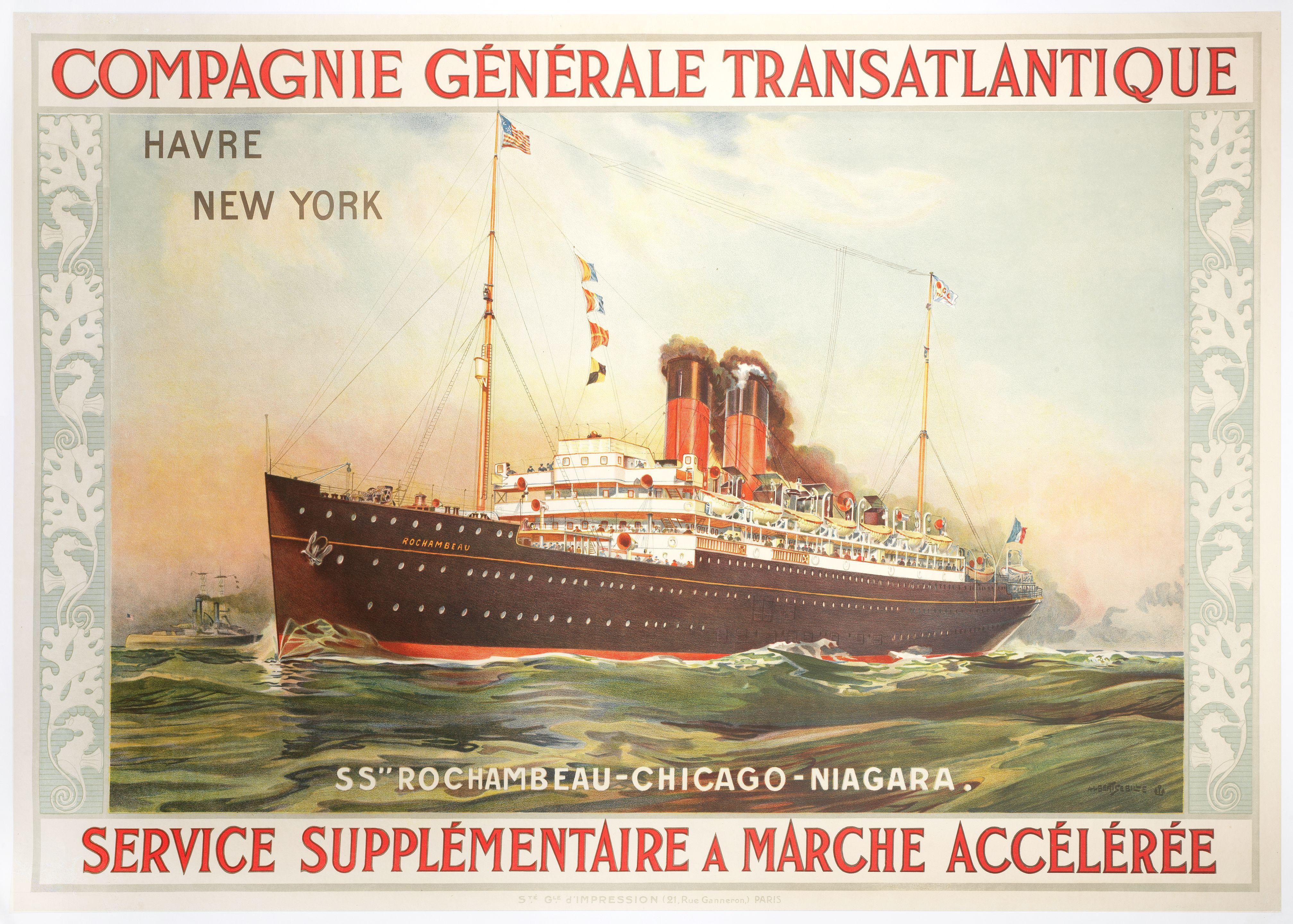 Albert Sebille - Compagnie Générale Transatlantique.Ss Rochambeau-Chicago-Niagara