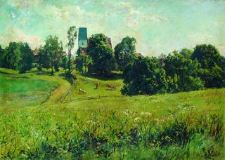 Albert Spethmann - Landschaft mit Kirche bei Dachau