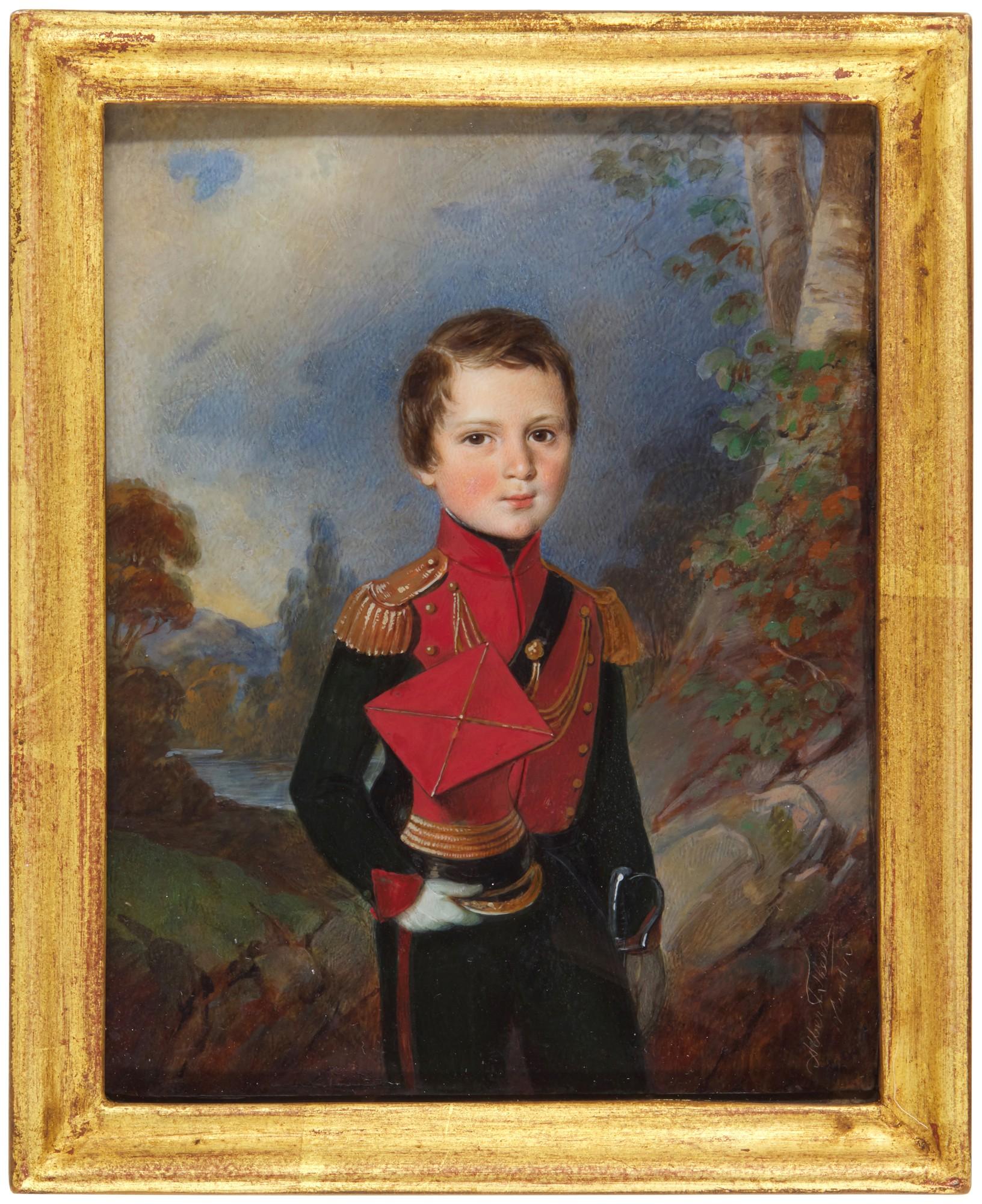 Albert Theer - Portrait of a young boy dressed in a uniform
