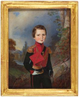 Albert Theer - Portrait of a young boy dressed in a uniform