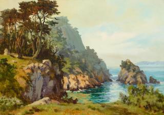 Albert Thomas DeRome - Big Dome (Point Lobos) 10 x 14 in. framed 16 x 20 in.
