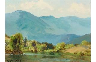 Albert Thomas DeRome - Chews Ridge (Carmel Valley) 6 x 8 in. framed 9 x 11 1/4 in.