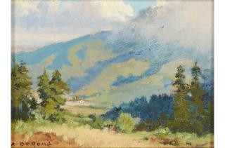 Albert Thomas DeRome - Looking E. From Mt. Medona Park 6 x 8 in. framed 9 1/4 x 11 1/4 in.