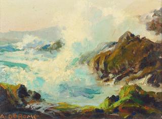 Albert Thomas DeRome - Monterey Bay from Tank Farm and Jeffers Pt. Carmel / After Storm (a group of two)