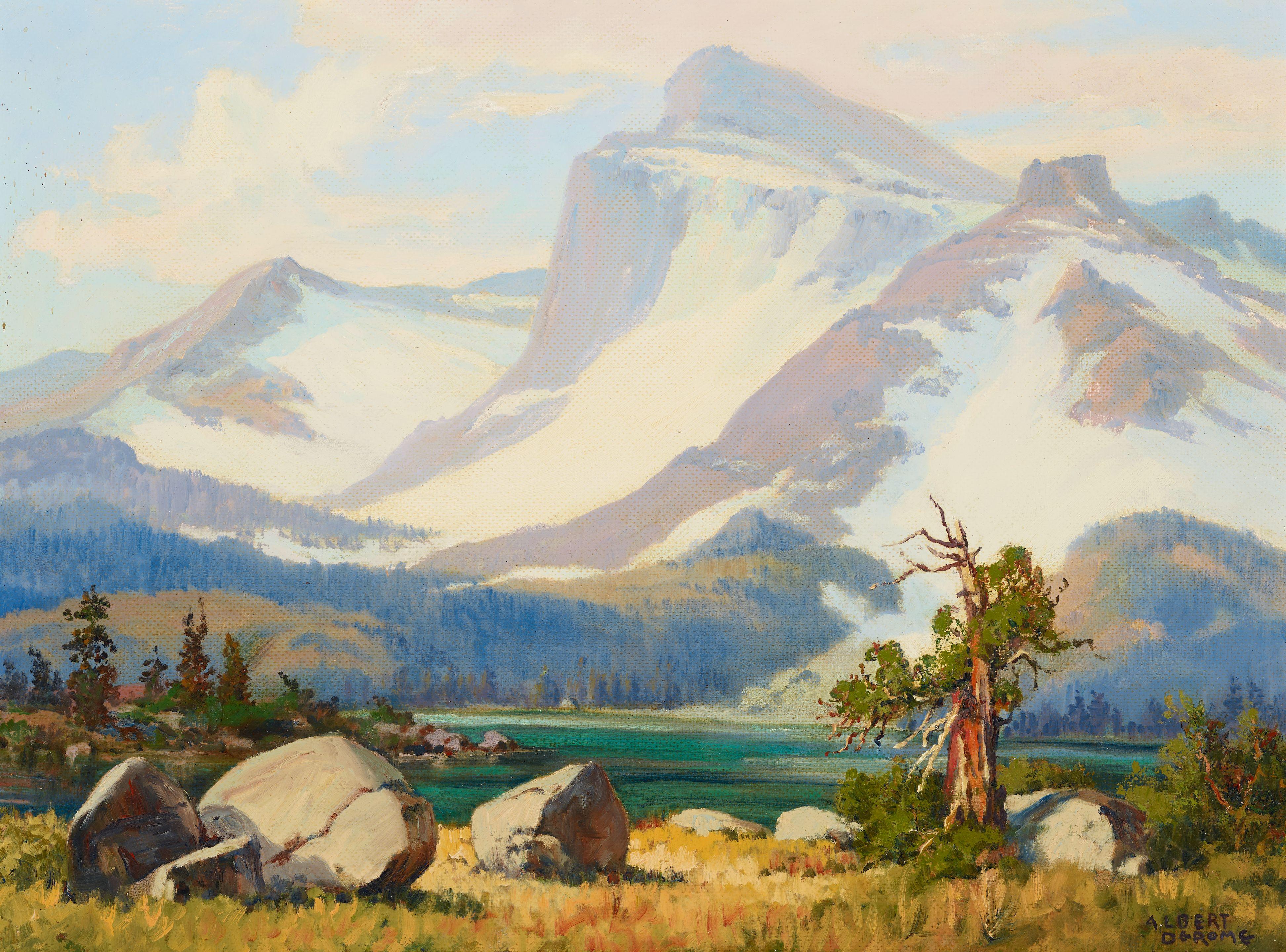 Albert Thomas Derome - Near Tioga Pass, Mount Dana, Tioga Lake From Tioga Mine, 1954