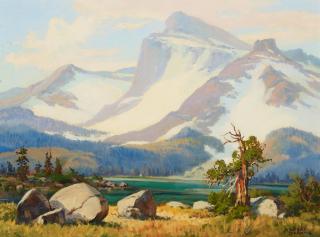 Albert Thomas Derome - Near Tioga Pass, Mount Dana, Tioga Lake From Tioga Mine, 1954