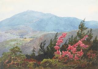 Albert Thomas DeRome - Pinnacle Rock Fire Station and Bear Buttes (a group of two) first sight 7 1/2 x 10 in., second sight 7 3/4 x 11 1/2 in. first framed 18 1/2 x 19 1/2 in., second framed 18 x 19 1/2 in.