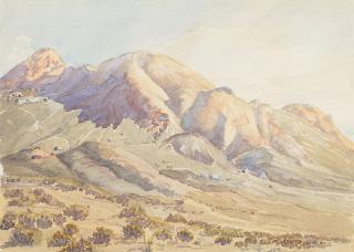 Albert Thomas DeRome - Tonopah Divide Hill (Looking West toward Goldfield) sight 6 1/4 x 9 1/4 in. framed 19 1/2 x 18 1/4 in.