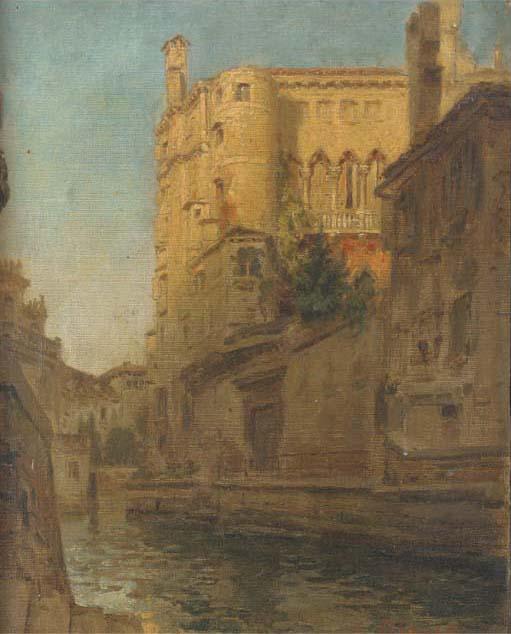 Albert Tschautsch - A Venetian Backwater, Late Afternoon