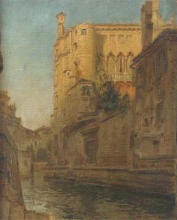 Albert Tschautsch - A Venetian Backwater, Late Afternoon