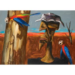 Albert Tucker - Australian intruder And Parrots