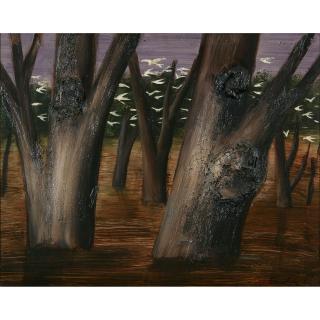 Albert Tucker - Australian Landscape With White Cockatoos