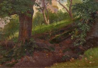 Albert Venus - Landschaftsstudie bei Kamaik an der Elbe.