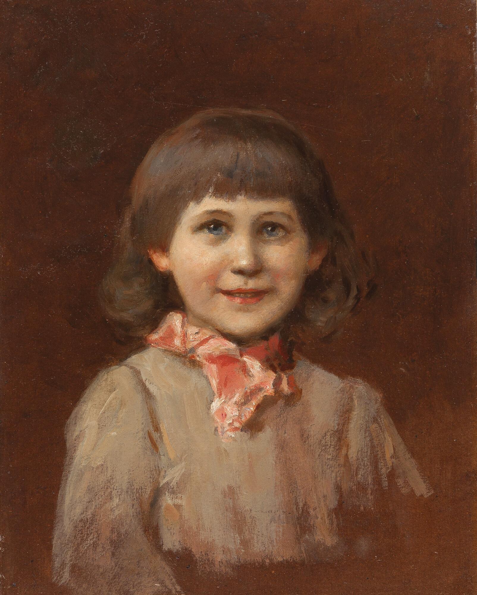 Albert von Keller - Bildnis eines Mädchens mit rotem Halstuch