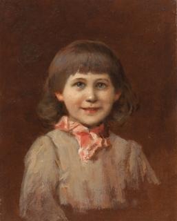 Albert von Keller - Bildnis eines Mädchens mit rotem Halstuch