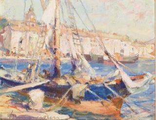 Albert Wenmaekers - Voiliers Au Port; Voiliers Sur Le Lac; Barques Sur Le Sable