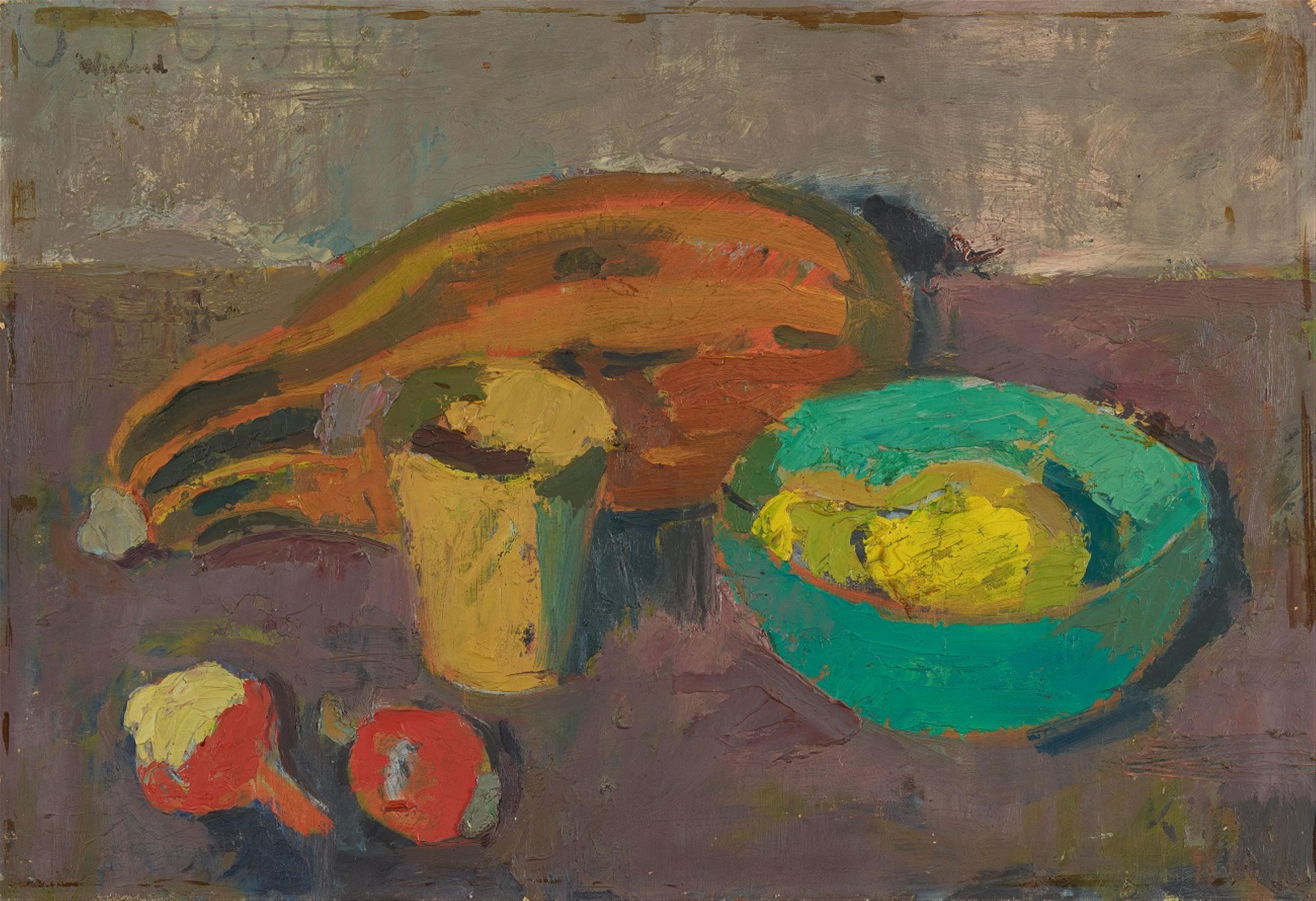 Albert Wigand - Ohne Titel (Stillleben mit Kürbis und grüner Schale)