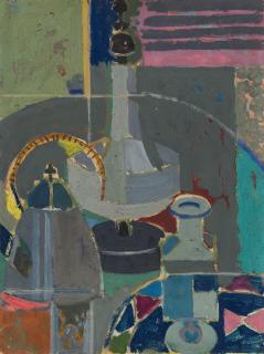 Albert Wigand - Ohne Titel (Stillleben mit Teekanne und Flakon)