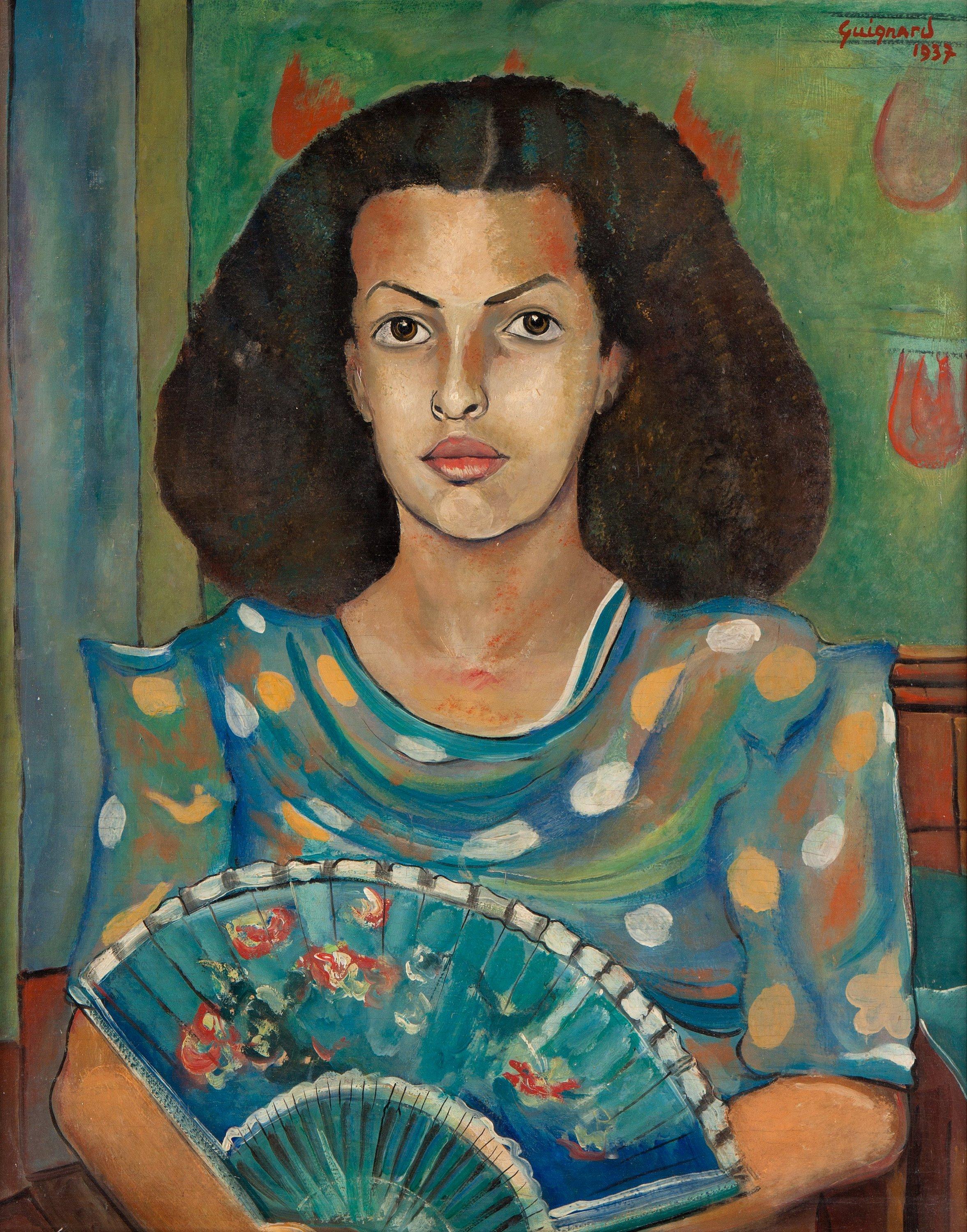 Alberto da Veiga Guignard - Portrait with fan