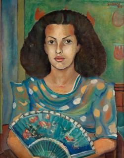 Alberto da Veiga Guignard - Portrait with fan
