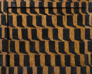 Alberto Garutti - Senza titolo con tante righe gialle